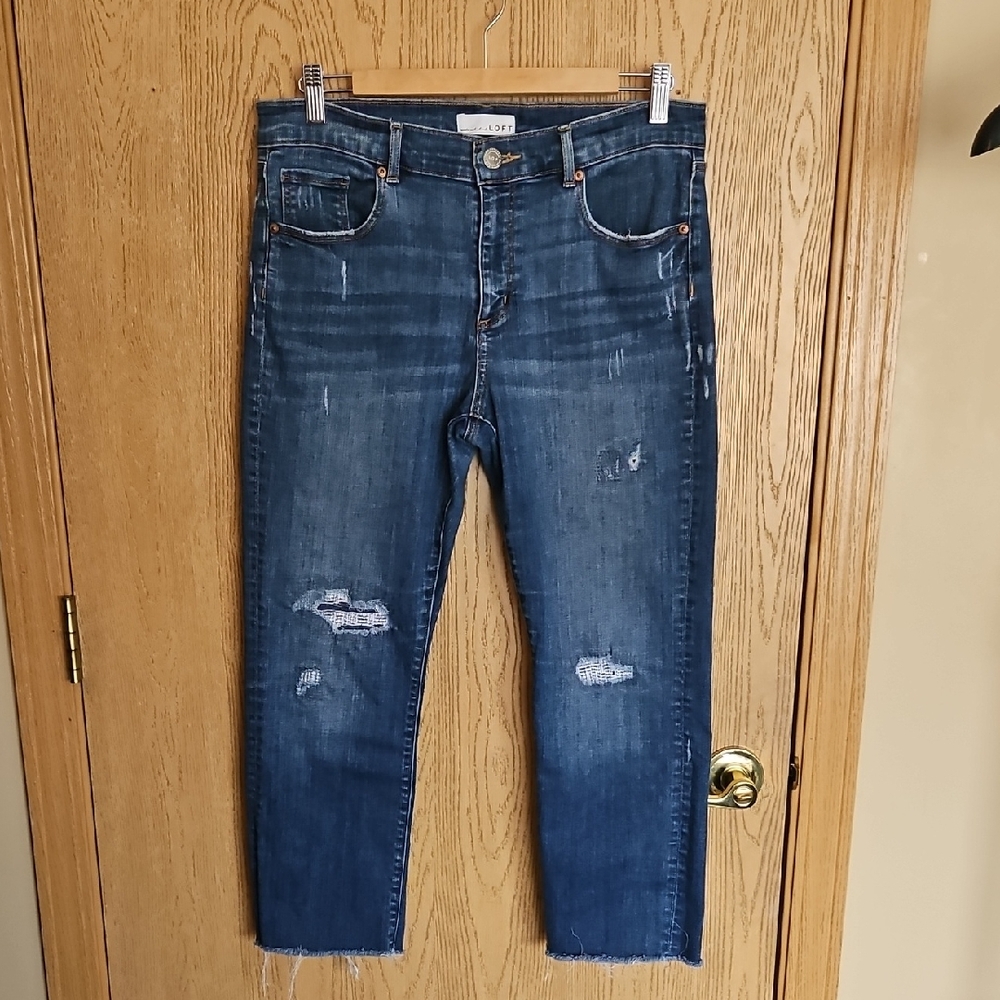 Loft Distressed Blue Jeans - Picture 1 of 9